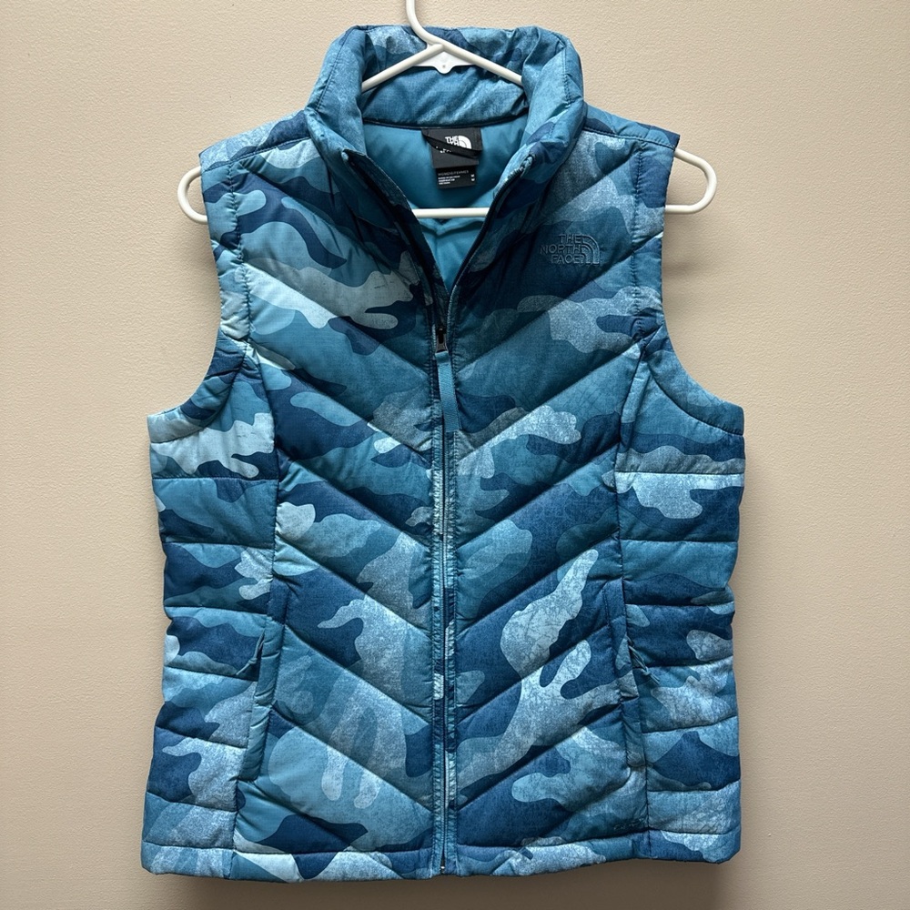 The North Face Teal Camo Puffer Vest